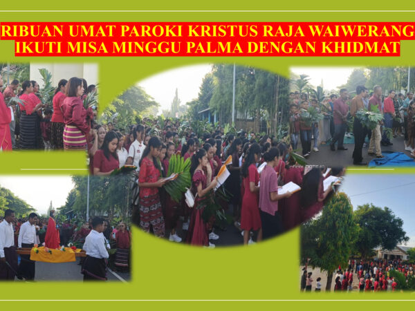 Ribuan Umat Paroki Kristus Raja Waiwerang Ikuti Misa Minggu Palma dengan Khidmat